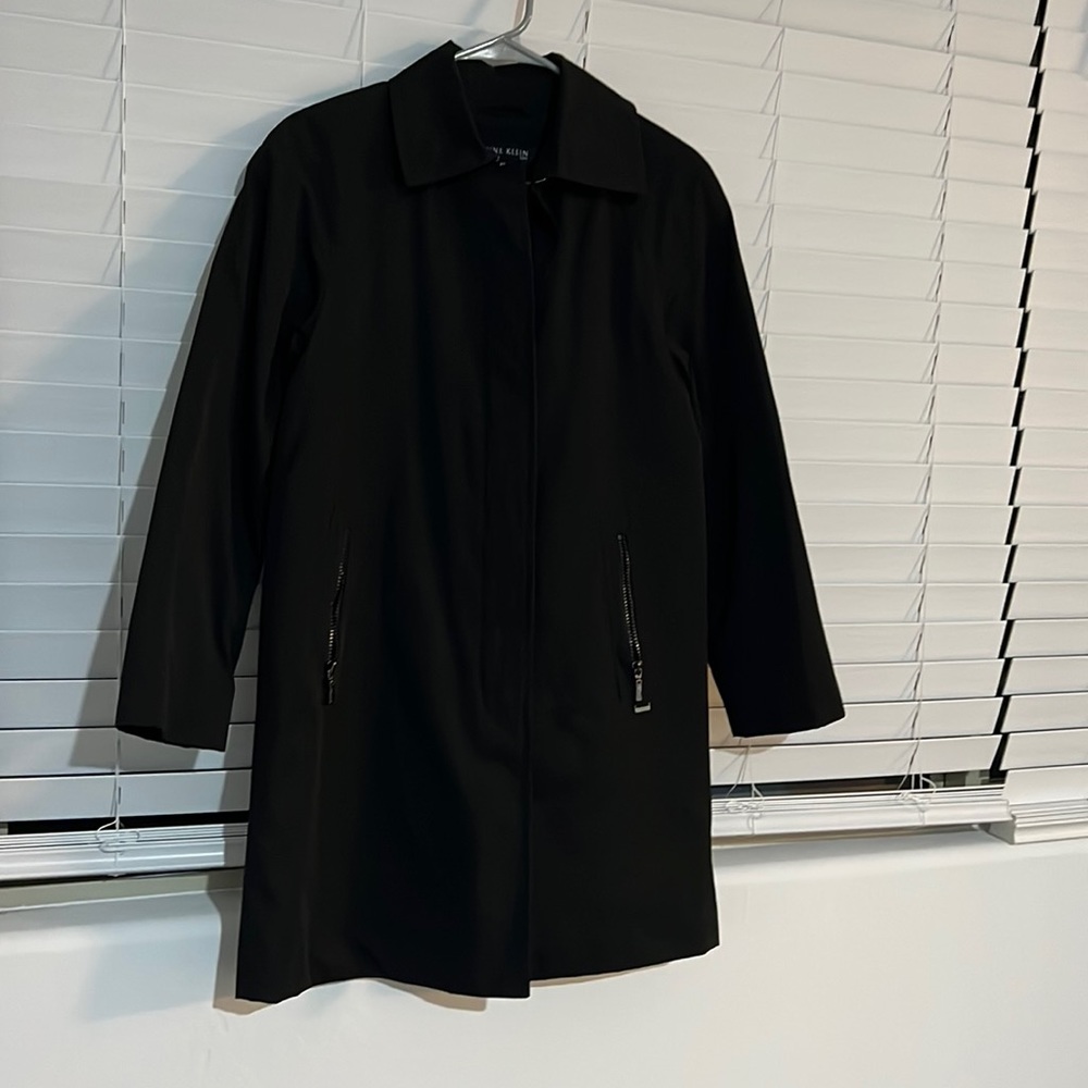 Black Anne Klein petite womens pea coat